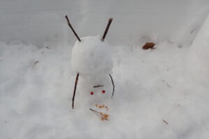 逆立ちした雪だるま