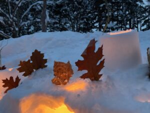 落ち葉とキャンドル