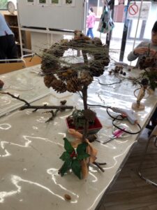 鳥の巣をかたどったオブジェ