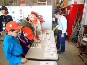 ヤゴの同定を挑戦する子どもたち