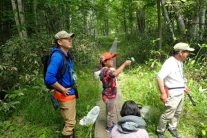 トンボ採りする子どもたち