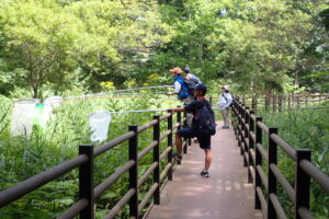 捕虫網を持った子どもたち