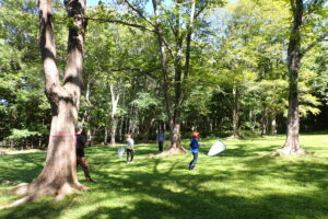 トンボを追いかける子ども
