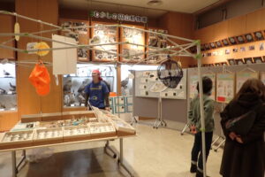 展示を見る人々