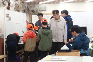 撮影の練習をする団員達