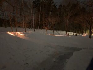 スノーキャンドルの灯った会場