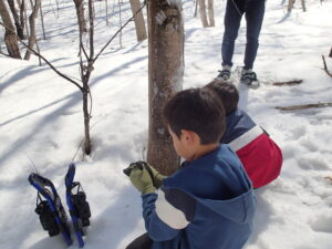雪遊びする子ども