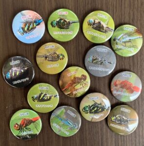 西岡公園で記録されたトンボの缶バッジ