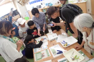 標本作りをする子供