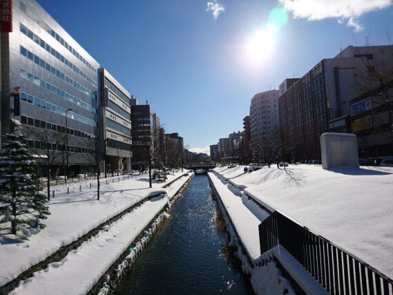 「冬の公園園路の利用」の画像
