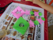 狸二条広場で開催した七夕会で作った七夕飾り