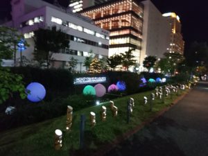 9月13日のキャンドルストリームオープニングで風船が川の上につるされる様子3