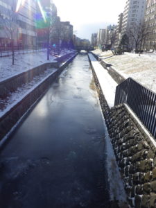 12月15日の南1条創成川の様子