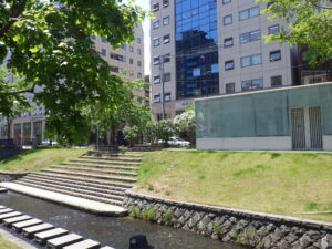 除草の終わった芝生斜面1