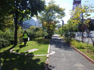 10月8日に行われた企業ボランティアの活動の様子