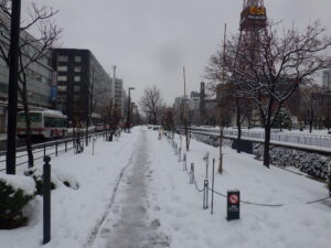 12月23日の北1条東側のrン江尾の様子