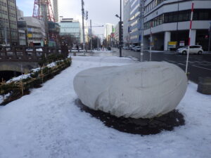 12月8日にシート掛けられた東側の天秘