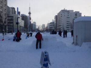 14時20分頃の会場づくりの様子