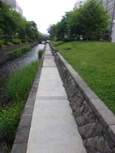 6月7日にお助け隊が除草してきれいになった南1条西側の下園路