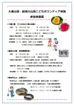 「夏休みこどもボランティア体験参加者募集」の画像