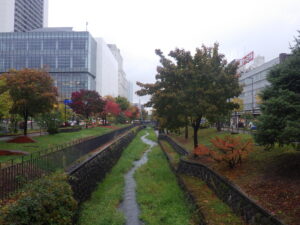 10月20日のハギ刈り取り後の北1条の様子