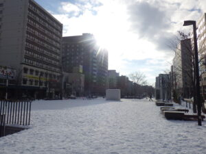 令和6年1月4日の南3条狸二条広場の様子