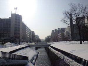 2月14日の大通ブロックのスノーリングの様子