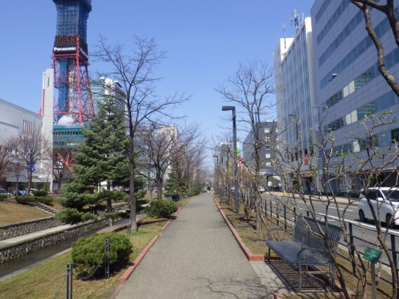 4月14日の南1条の様子