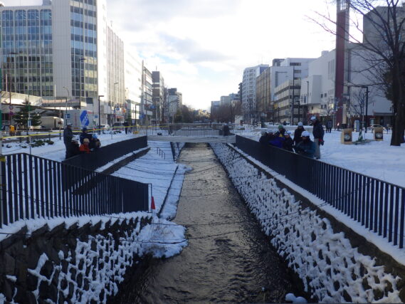 札電協青年部によるイルミネーションの設置作業の様子