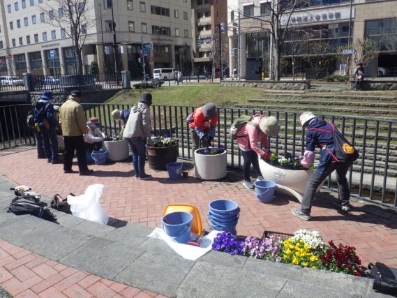 「春の花植えと今週の公園ボランティア」の画像
