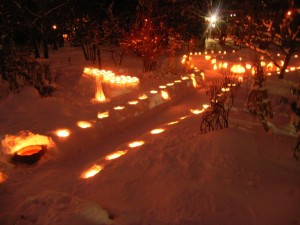 スノーキャンドルディスプレイ