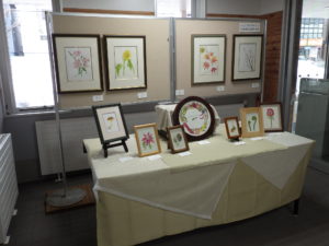 ボタニカルアート展の1階の作品