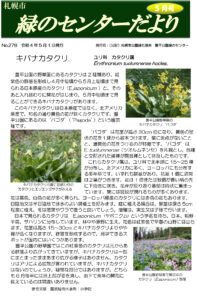 緑のセンターだより5月号（Ｎｏ．278）と開花情報