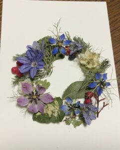 レカンフラワー体験　リースカード見本