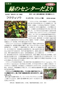 緑のセンターだより1月号表紙フクジュソウの画像